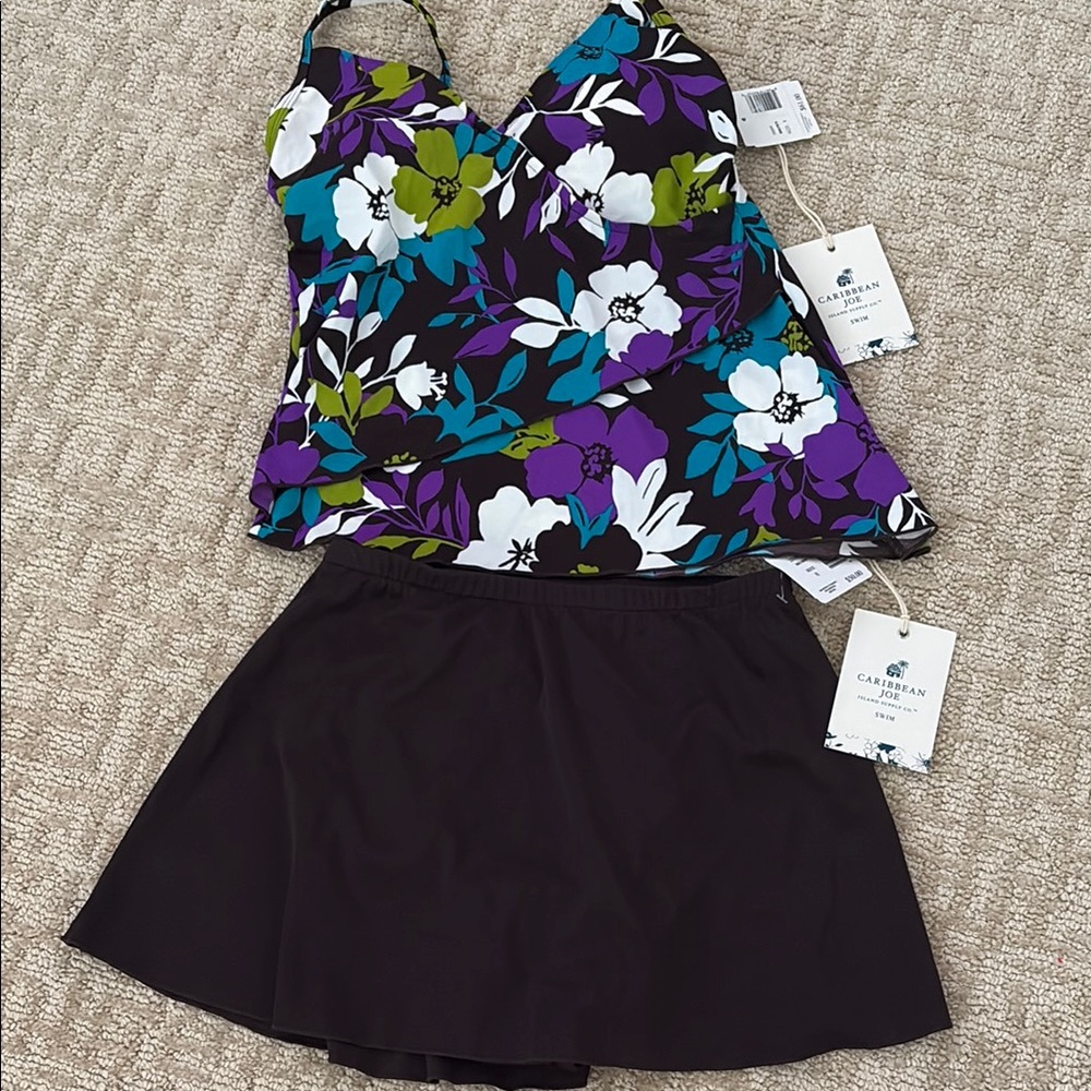 Brand New Caribbean Joe Swim Skirt & Tankini Too